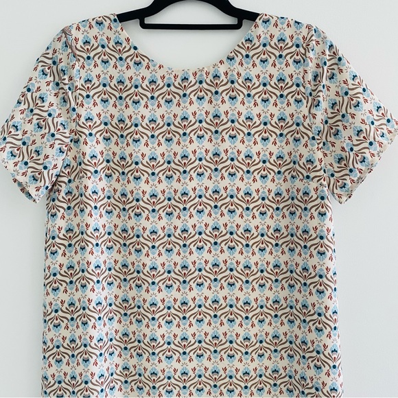 Lulus Botanical Beauty Beige Print Shift Dress Short Sleeves Mini Dress - Picture 3 of 16